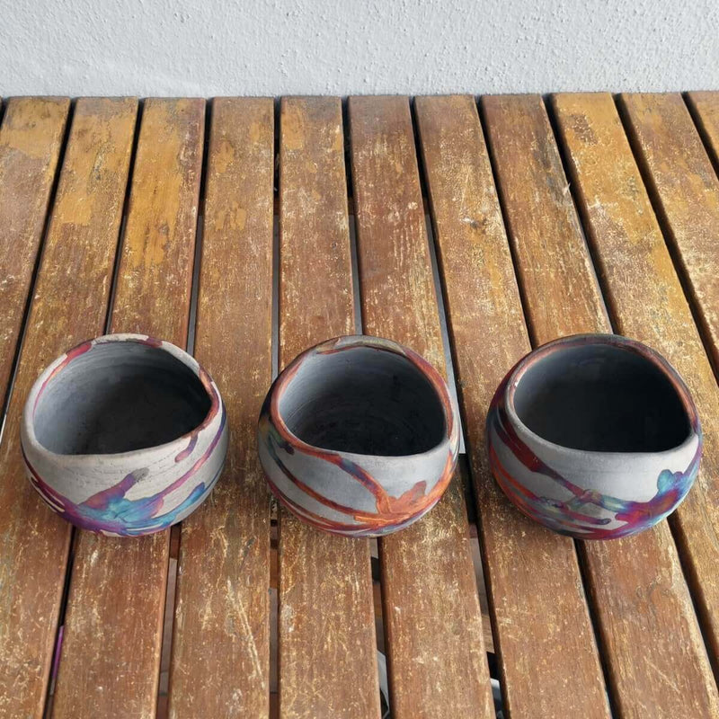 3 Pack Hikari Ceramic Raku Vase - RAAQUU Basics Handmade Pottery Home ...