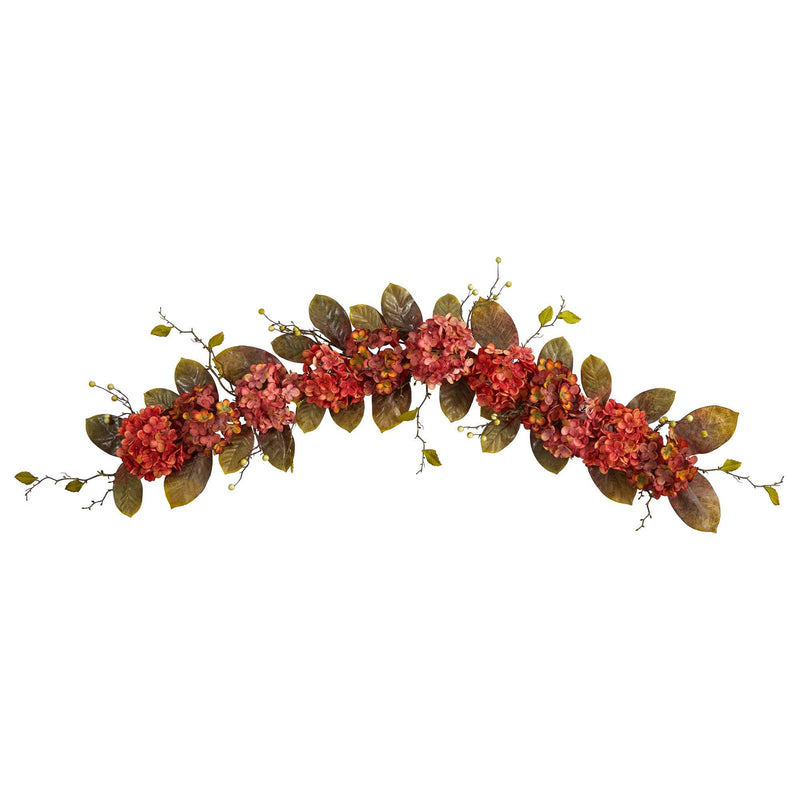 Artificial Silk Hydrangea Floral Stem, 34-Inch, Apple Green