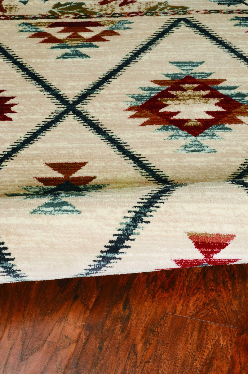 3' X 5' Ivory Southwestern Area Rug