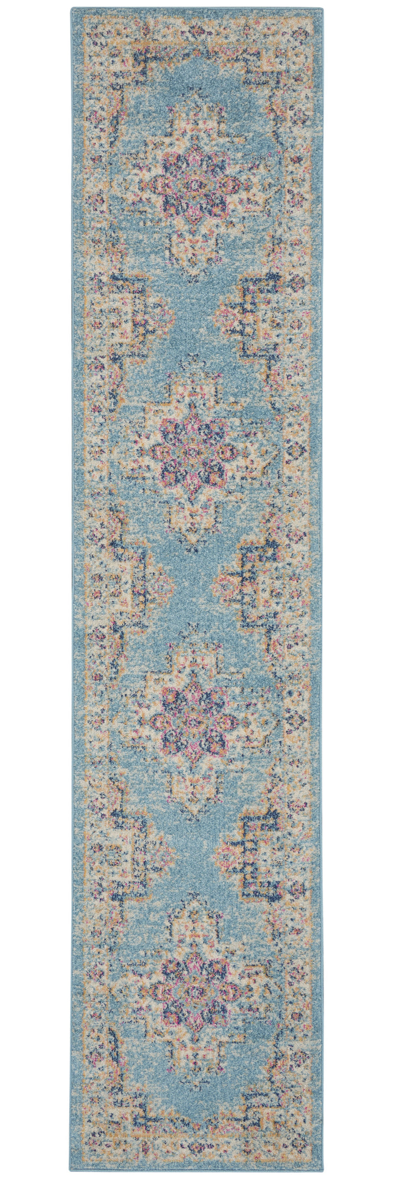 2' X 3' Light Blue Southwestern Power Loom Area Rug