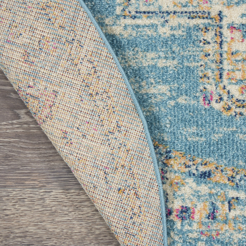 2' X 3' Light Blue Southwestern Power Loom Area Rug