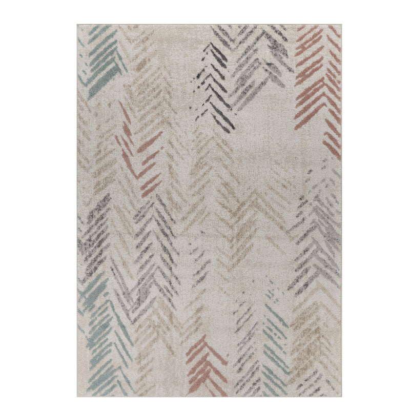 2' X 3' Beige and Ivory Abstract Area Rug