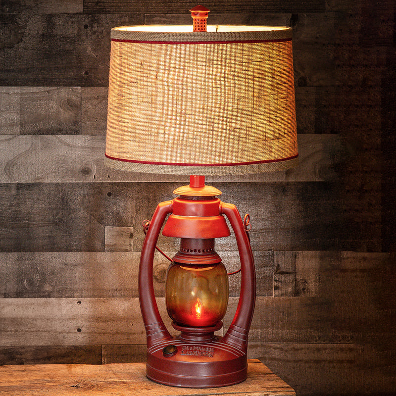 26"H Red Vintage Lantern Table Lamp