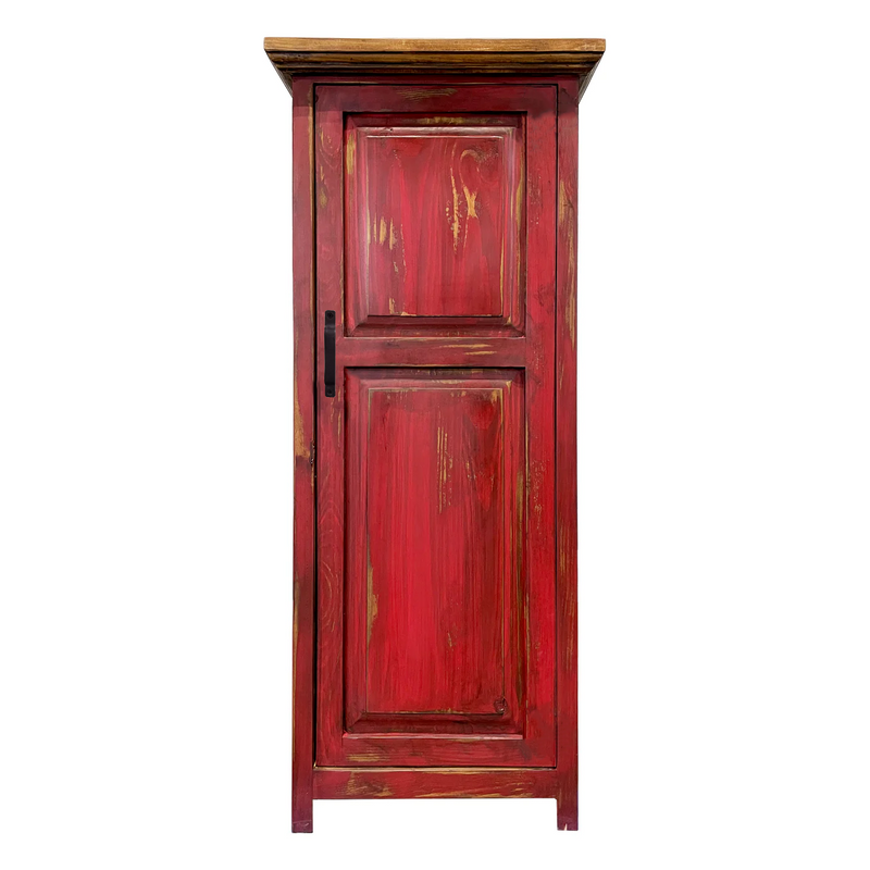 Small Rustic Cabinet for storage in Oldie Red