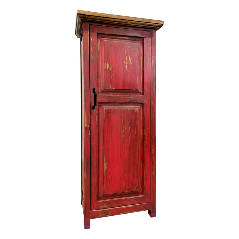 Small Rustic Cabinet for storage in Oldie Red