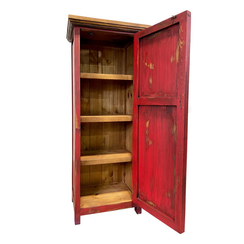 Small Rustic Cabinet for storage in Oldie Red