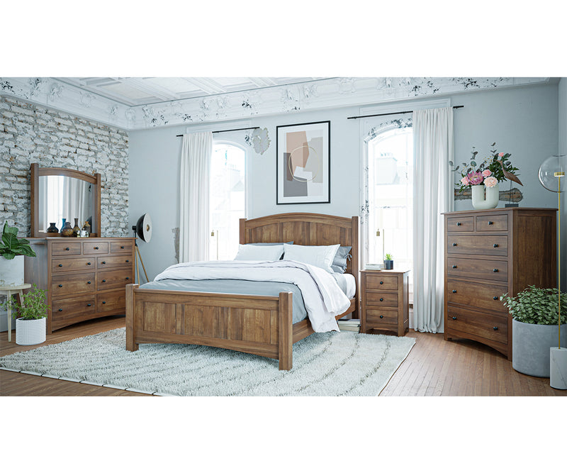 Amish Finland 3 Drawer Nightstand in FC Almond