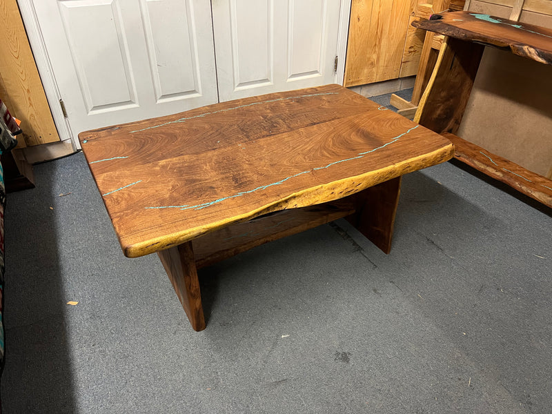 Mesquite Rustic Coffee Table with Turquoise