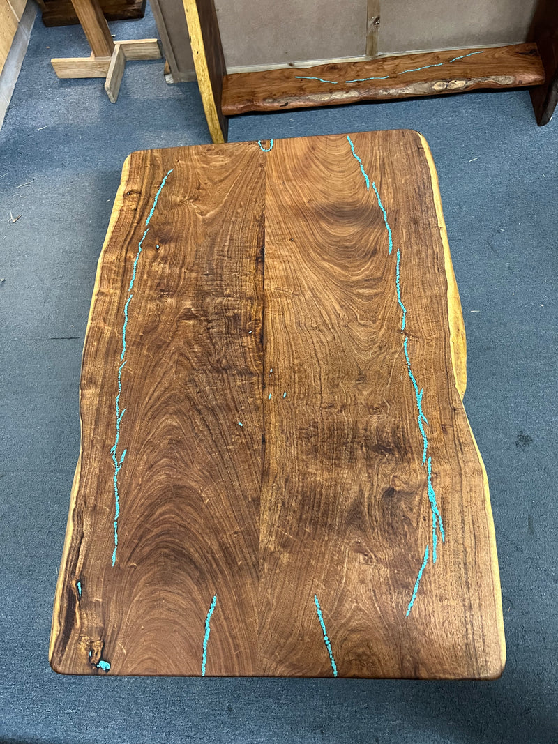 Mesquite Rustic Coffee Table with Turquoise