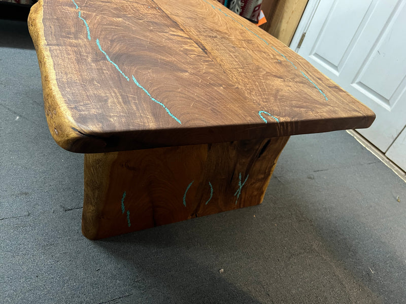 Mesquite Rustic Coffee Table with Turquoise