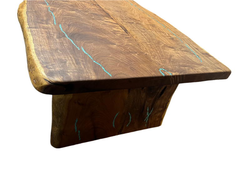 Mesquite Rustic Coffee Table with Turquoise