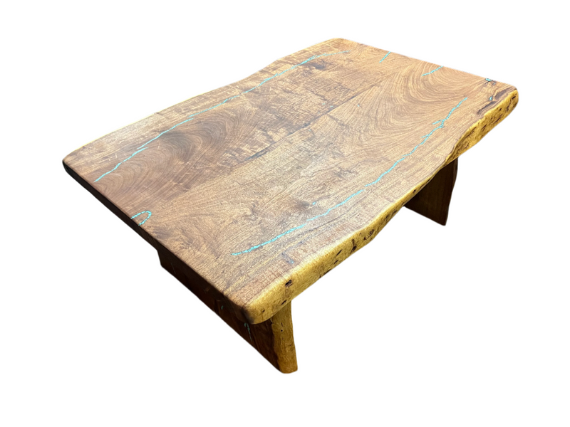 Mesquite Rustic Coffee Table with Turquoise