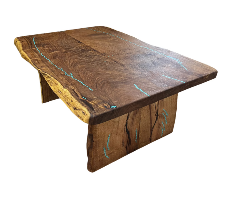 Mesquite Rustic Coffee Table with Turquoise