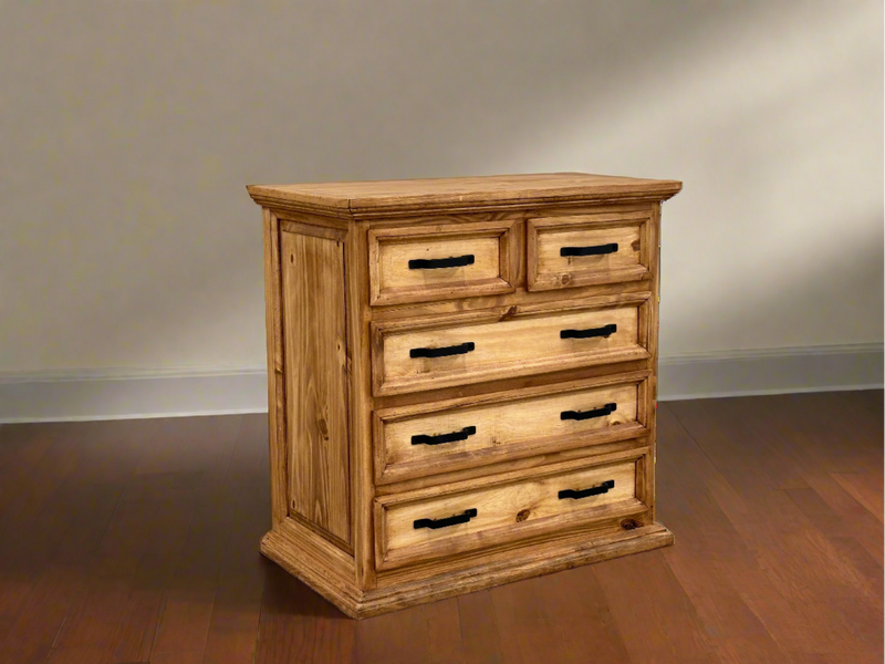 Traditional Short Chest of Drawers Rustic Dresser