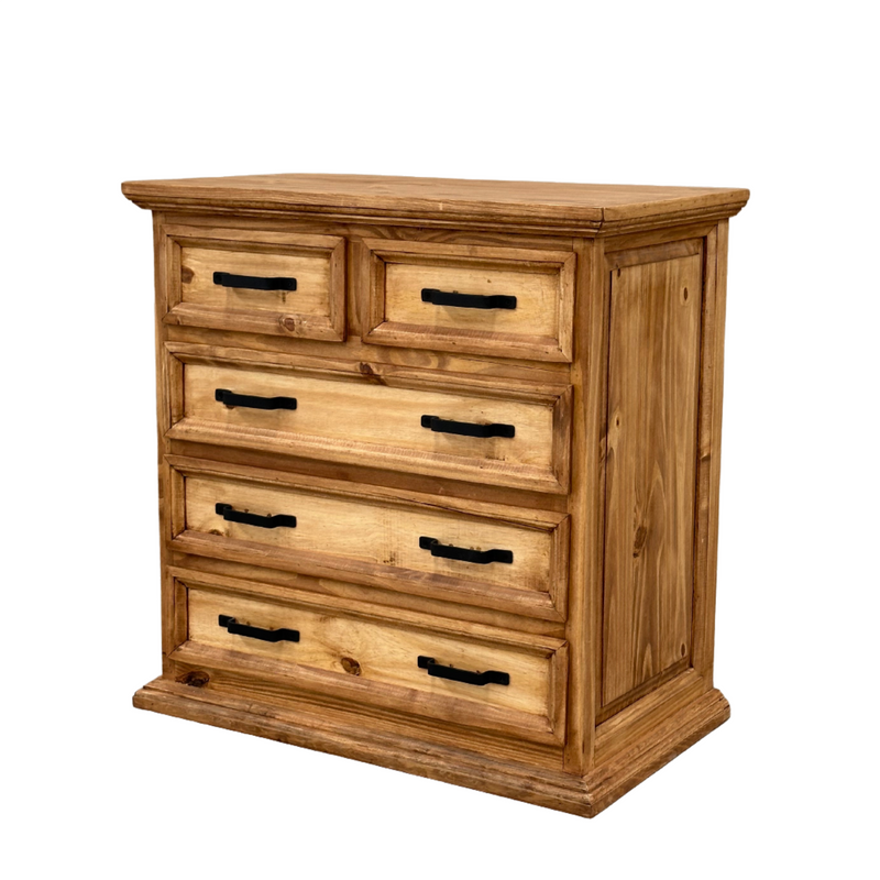 Traditional Short Chest of Drawers Rustic Dresser