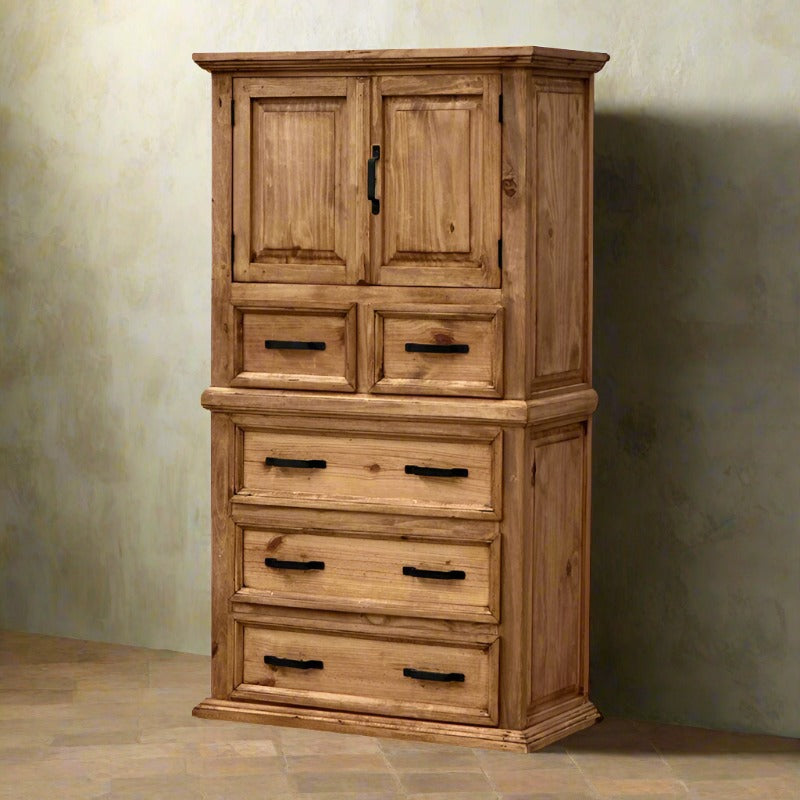 Traditional Tower Chest of Drawers Rustic Dresser