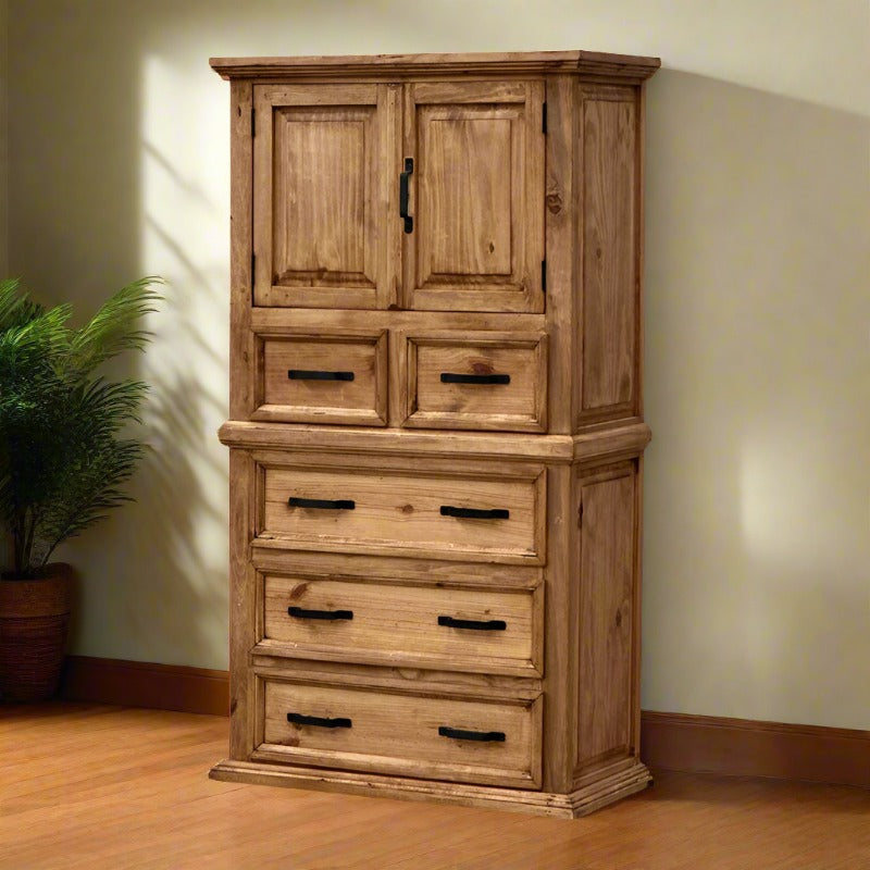 Traditional Tower Chest of Drawers Rustic Dresser