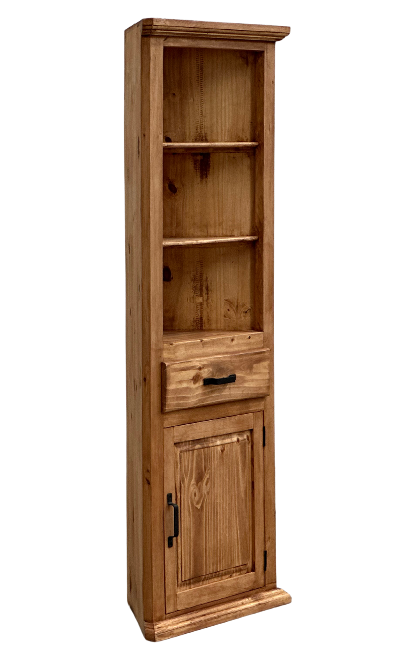 Traditional Small Corner Rustic Bookcase Cabinet