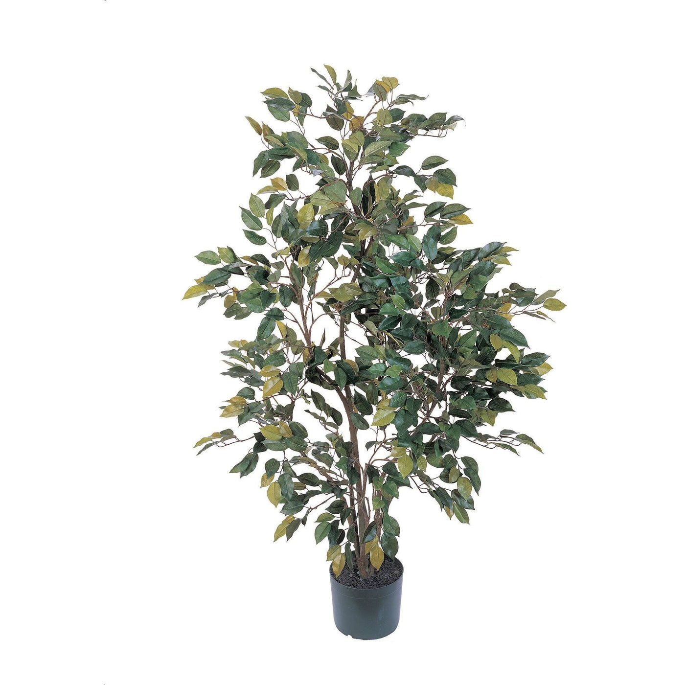 5 ft Realistic Artificial Ficus Tree in Pot, Natural Trunk, Lush Leaves,  Lifelike Faux Tree