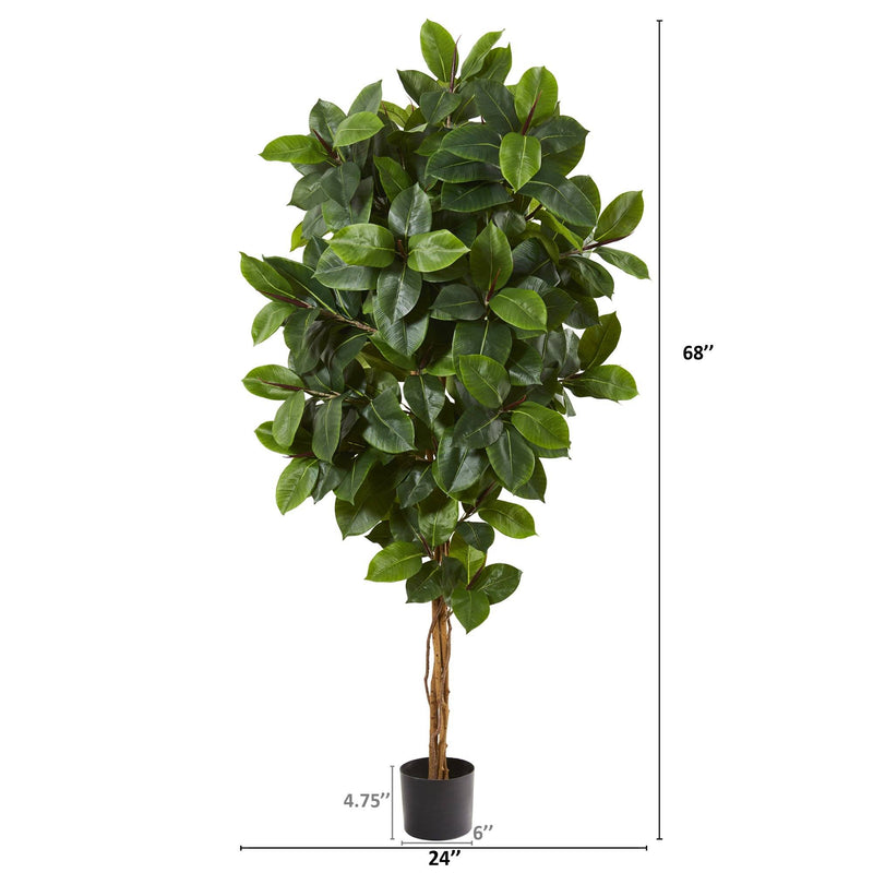 68” Rubber Leaf Artificial Tree by Nearly Natural