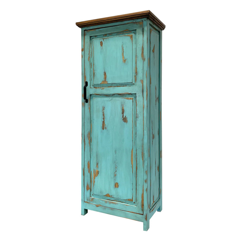 Small Rustic Cabinet for storage in Oldie Turquoise