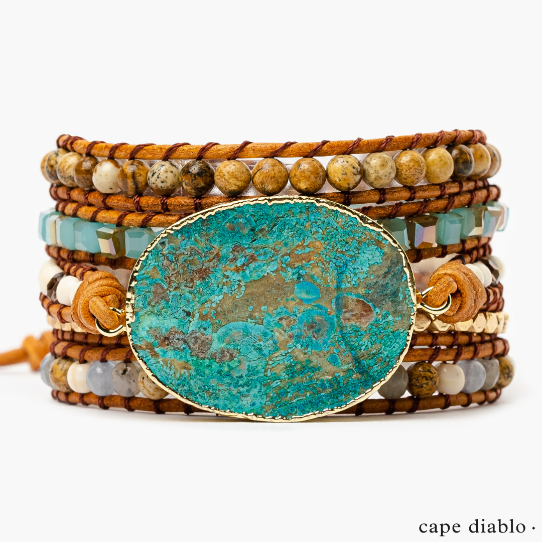 Blue Earth Jasper Stone Bracelet by Cape Diablo – Rustics for Less