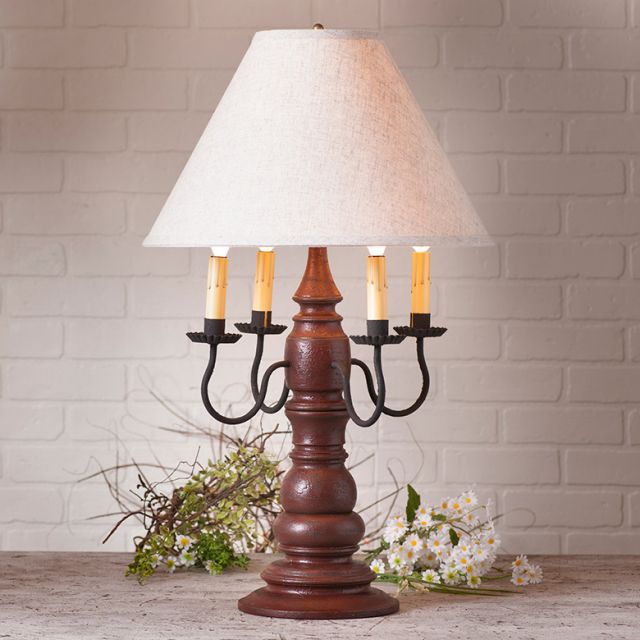 Bradford Lamp in Americana Red with Linen Ivory Shade