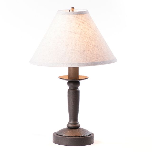 Butcher Lamp in Americana Black with Linen Ivory Shade