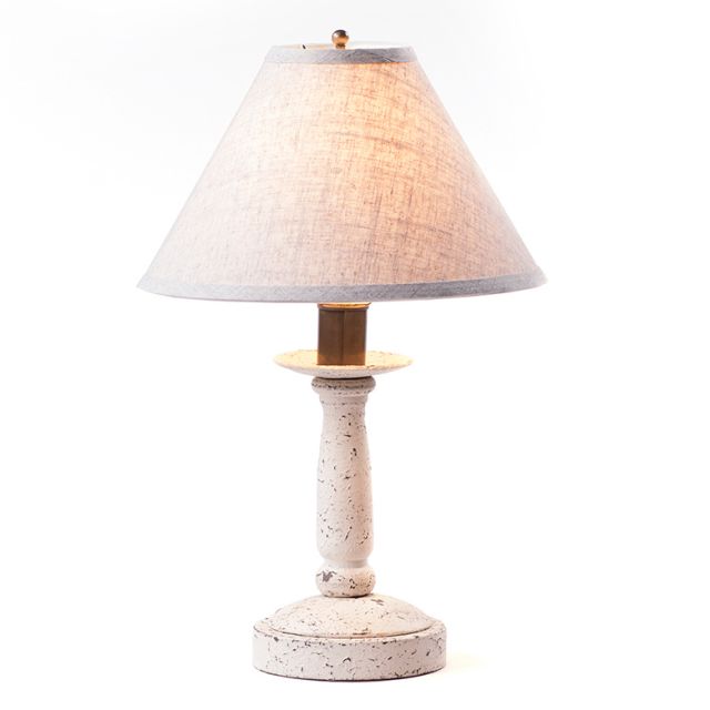 Butcher Lamp in Americana White with Linen Ivory Shade