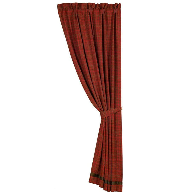 CASCADE LODGE RED PLAID SINGLE PANEL CURTAIN