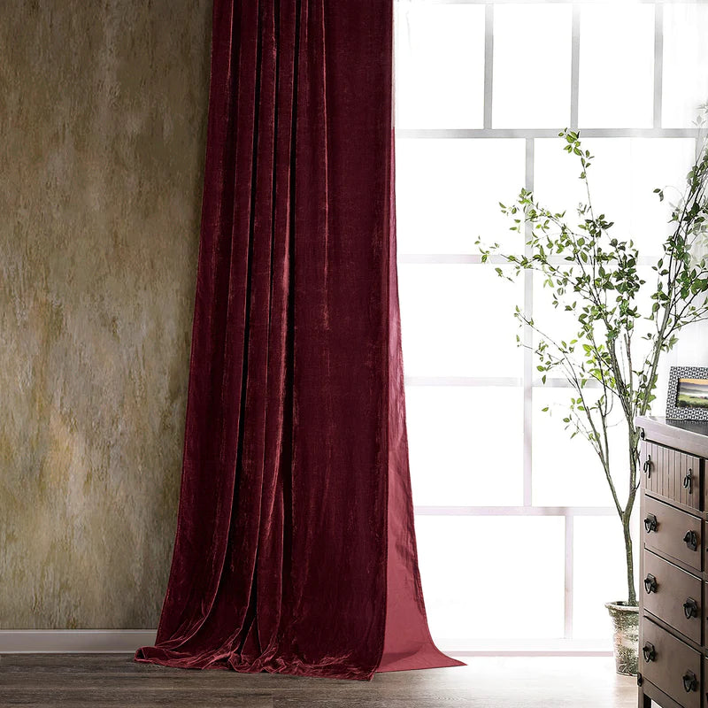 STELLA FAUX SILK VELVET CURTAIN