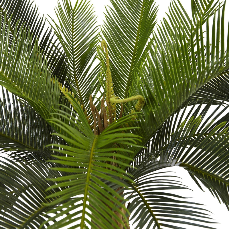 3’ Cycas Tree in Wood Planter by Nearly Natural