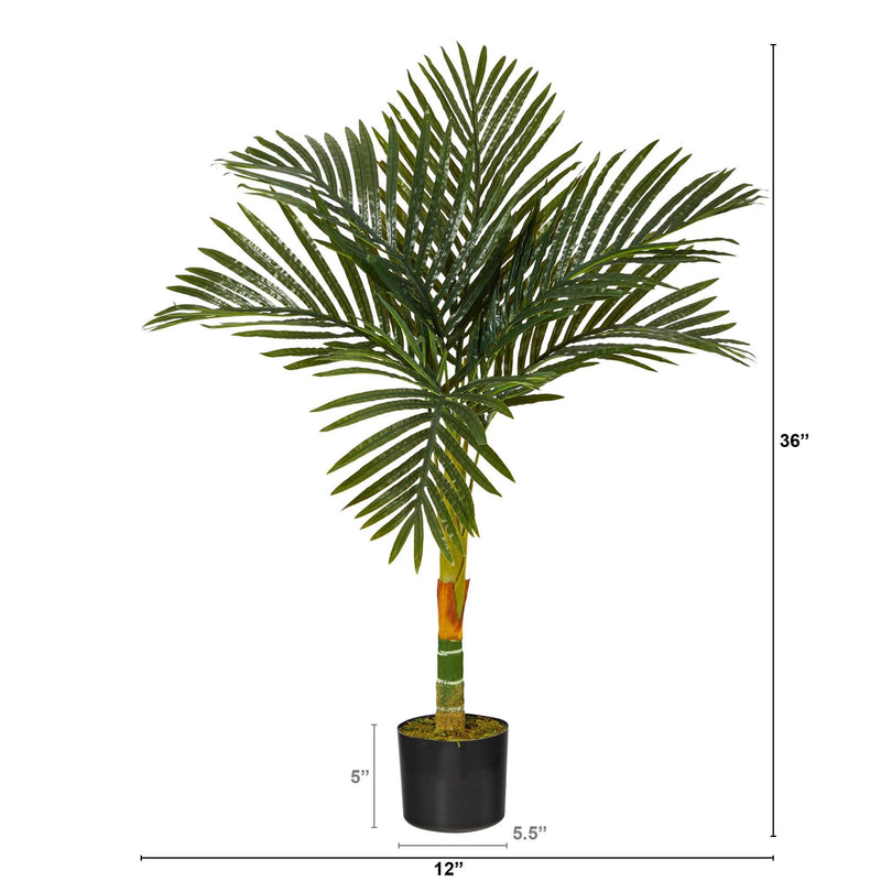 3’ Single Stalk Golden Cane Artificial Palm Tree by Nearly Natural