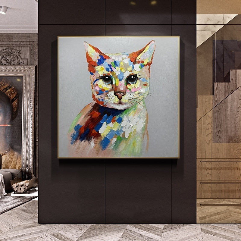 Cat Abstract Oil Painting